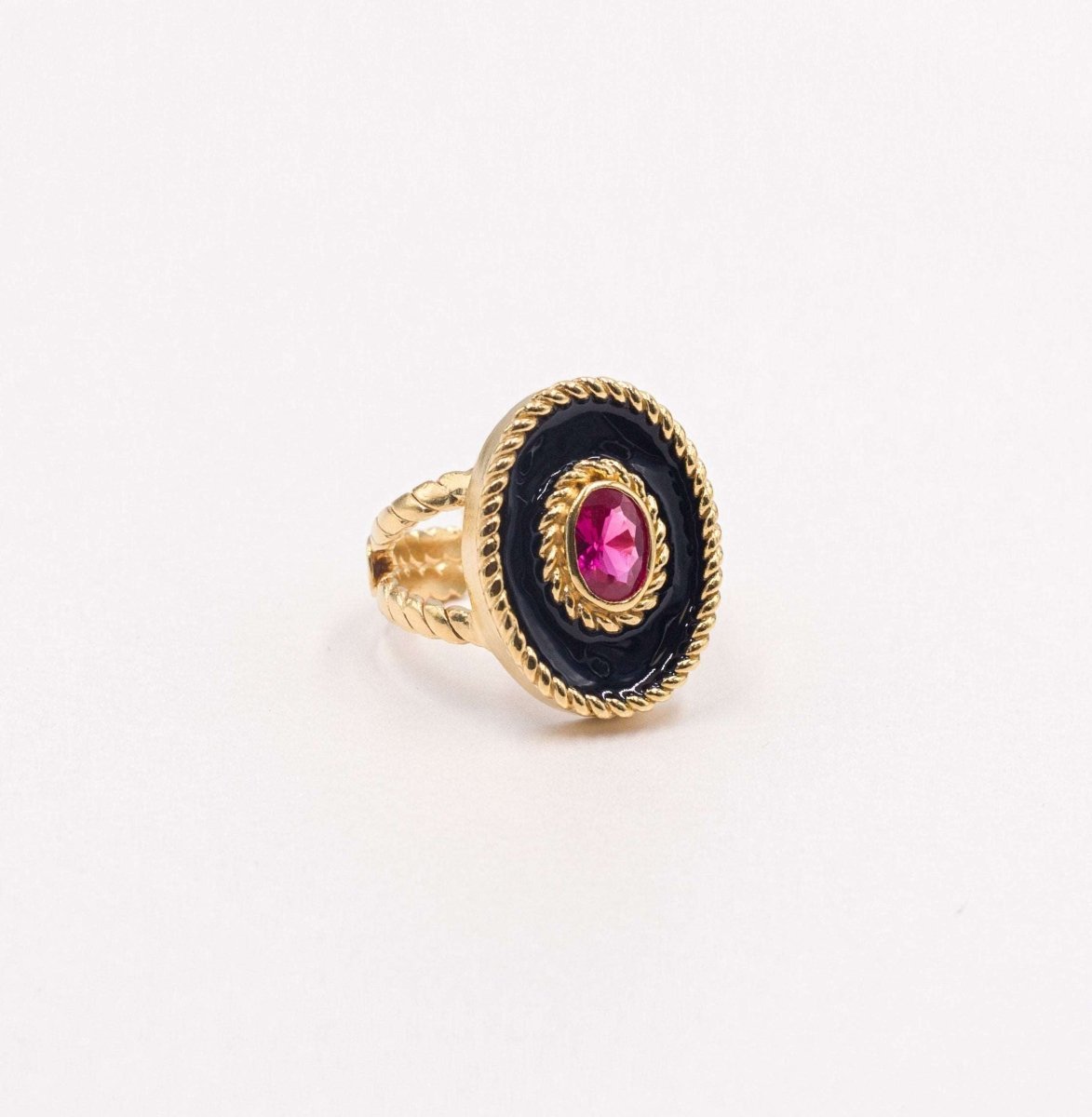 Anillo Equinoccio Negro y Rubí - Gold Store Premium