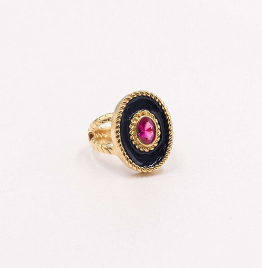 Anel Equinocio Black & Rubi - Loja do Ouro