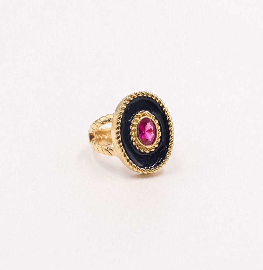 Anillo Equinoccio Negro y Rubí - Gold Store Premium
