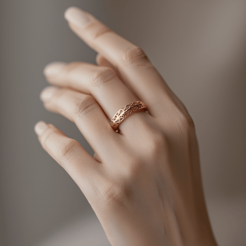 Anel Filigrana em Prata Dourada - Loja do Ouro