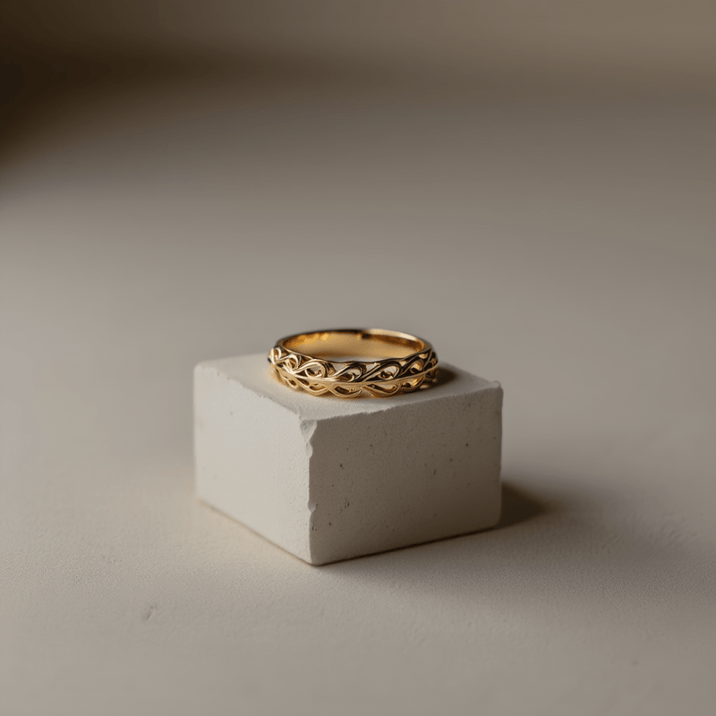 Anel Filigrana em Prata Dourada - Loja do Ouro