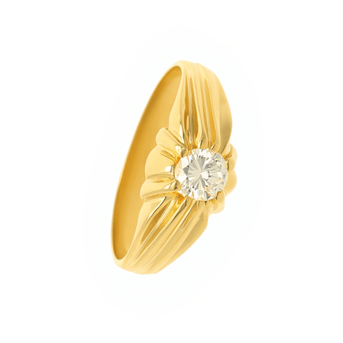 Anel Homem em Ouro 19kl com Diamante (T24) - Loja do Ouro