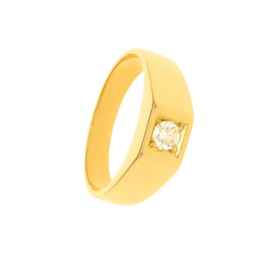 Anel Homem em Ouro 19kl com Diamante (T27) - Loja do Ouro