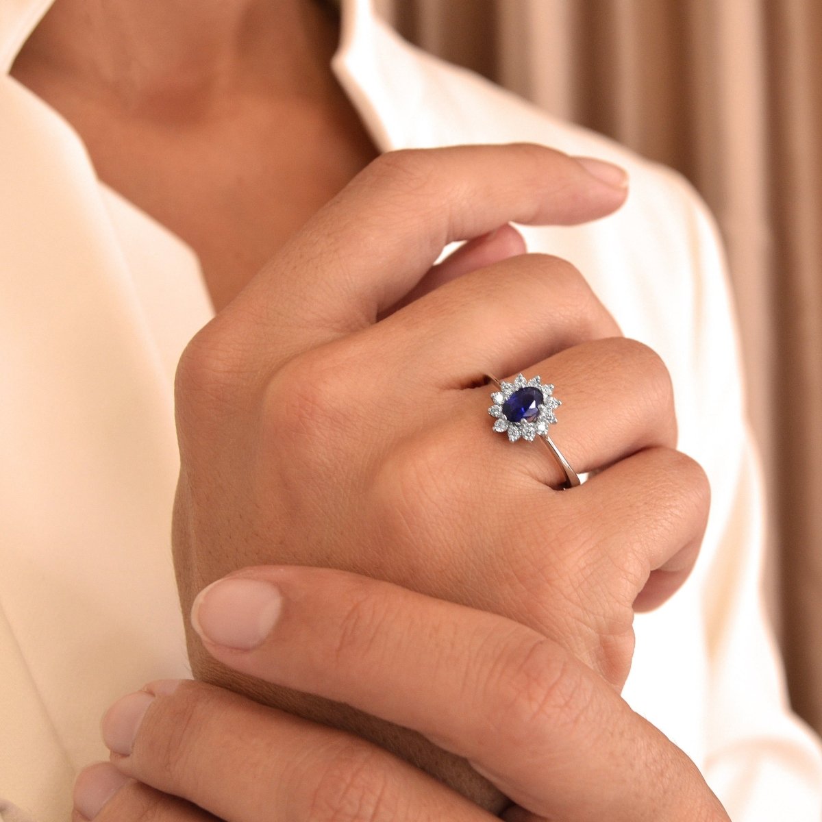 Anel Lady Di em Ouro Branco 9kl - Loja do Ouro