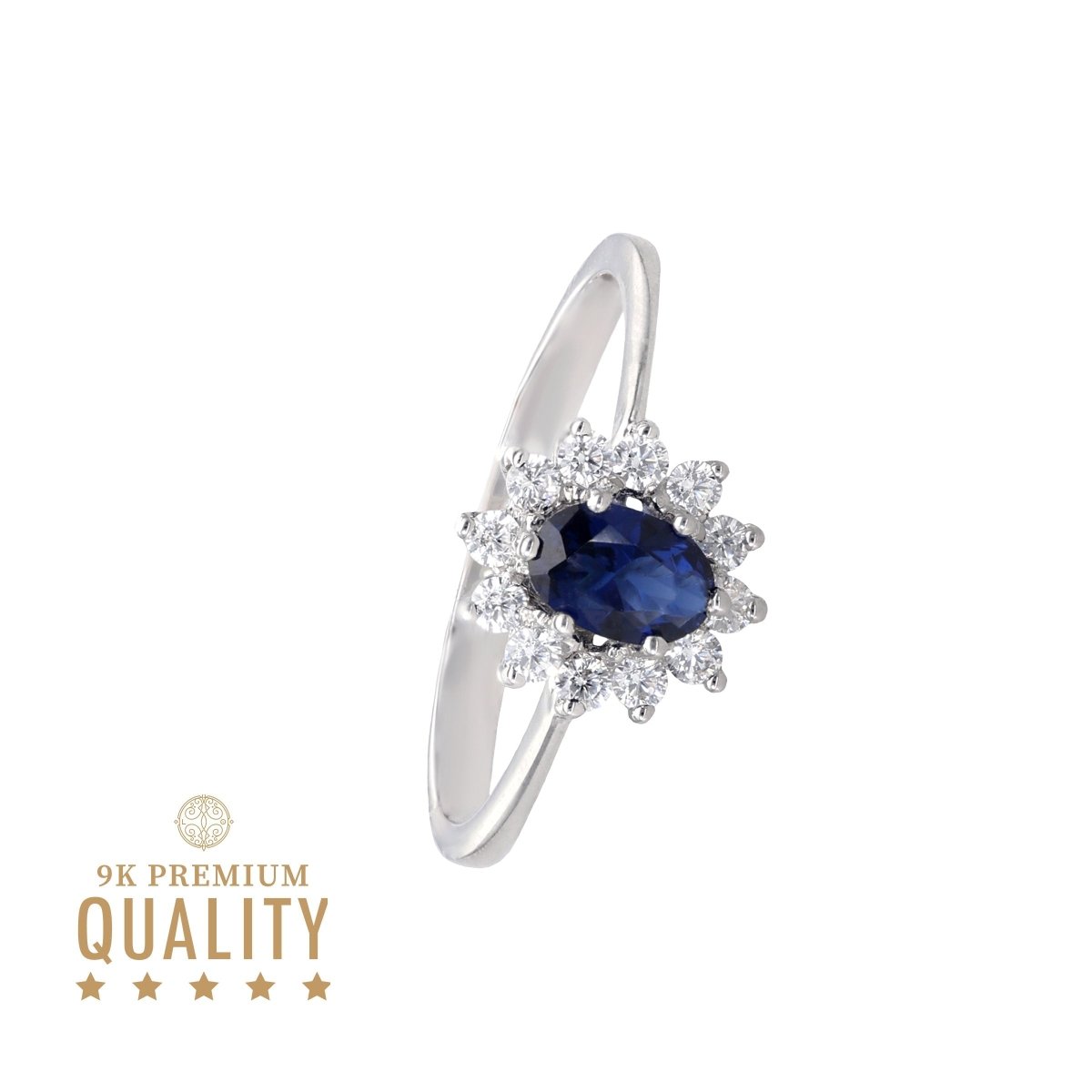 Anel Lady Di em Ouro Branco 9kl - Loja do Ouro