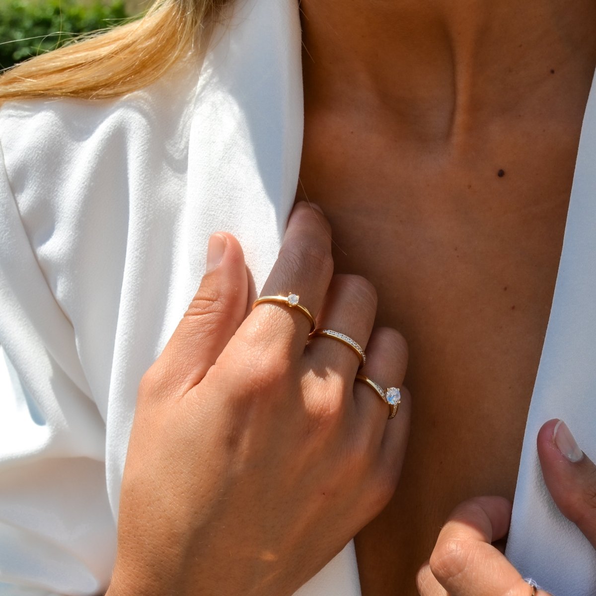 Anel Lady Josephine em Ouro 19kl com Zircónias - Loja do Ouro