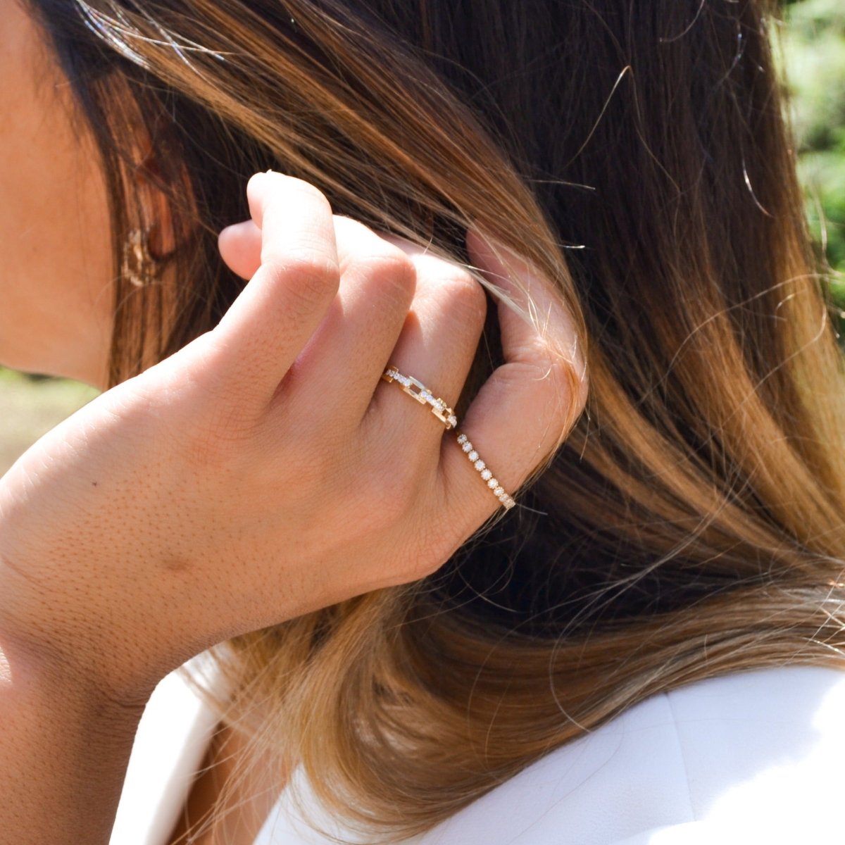 Anel Lady Margaret em Ouro 19kl com Zircónias - Loja do Ouro