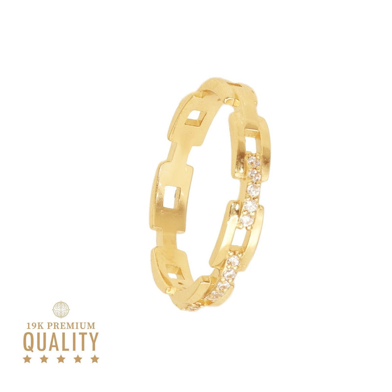 Anel Lady Margaret em Ouro 19kl com Zircónias - Loja do Ouro