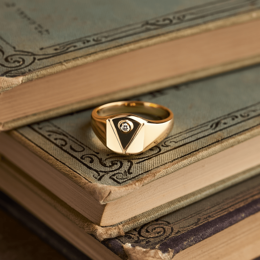 Anillo de mesa en oro 19kl con circonia (T17) - Gold Store Premium