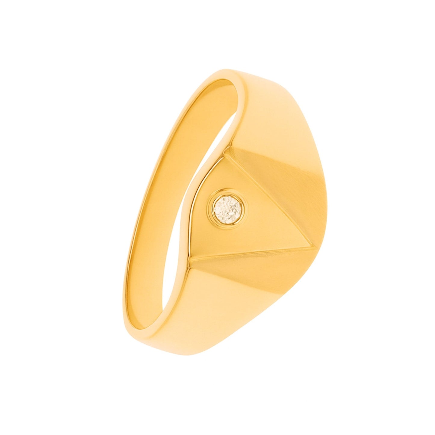 Anel Mesa em Ouro 19kl com Zircónia (T17) - Loja do Ouro