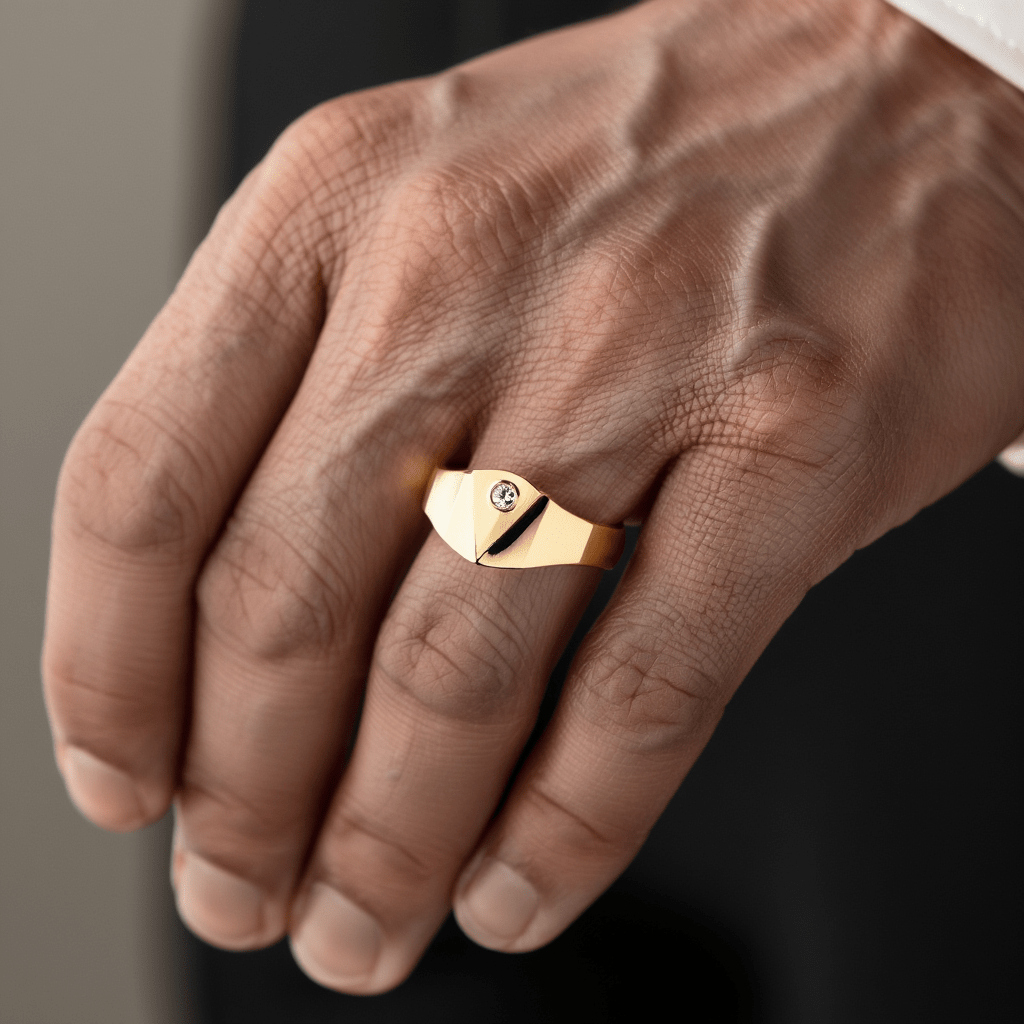 Anillo de mesa en oro 19kl con circonia (T17) - Gold Store Premium