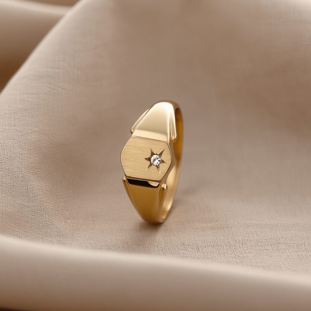 Anel Mesa em Ouro 19kl com Zircónia (T22) - Loja do Ouro