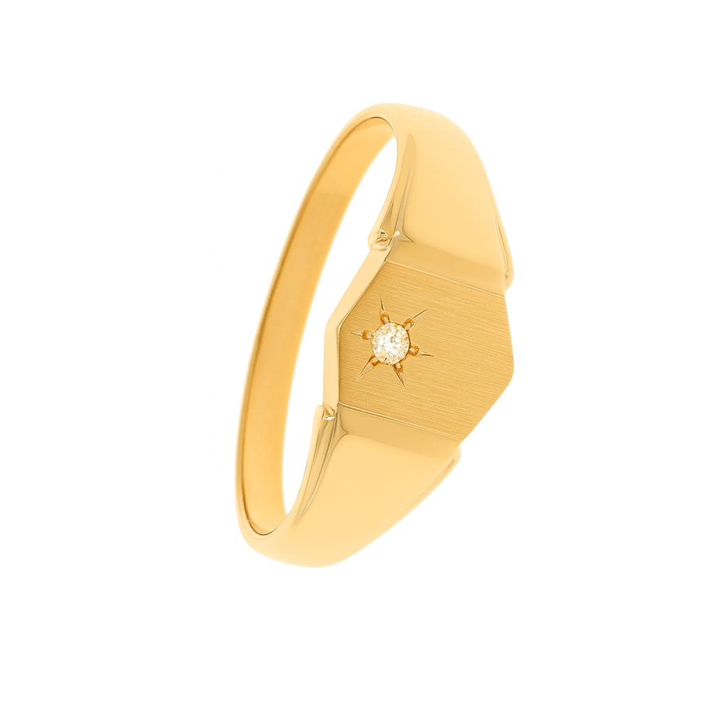 Anel Mesa em Ouro 19kl com Zircónia (T22) - Loja do Ouro