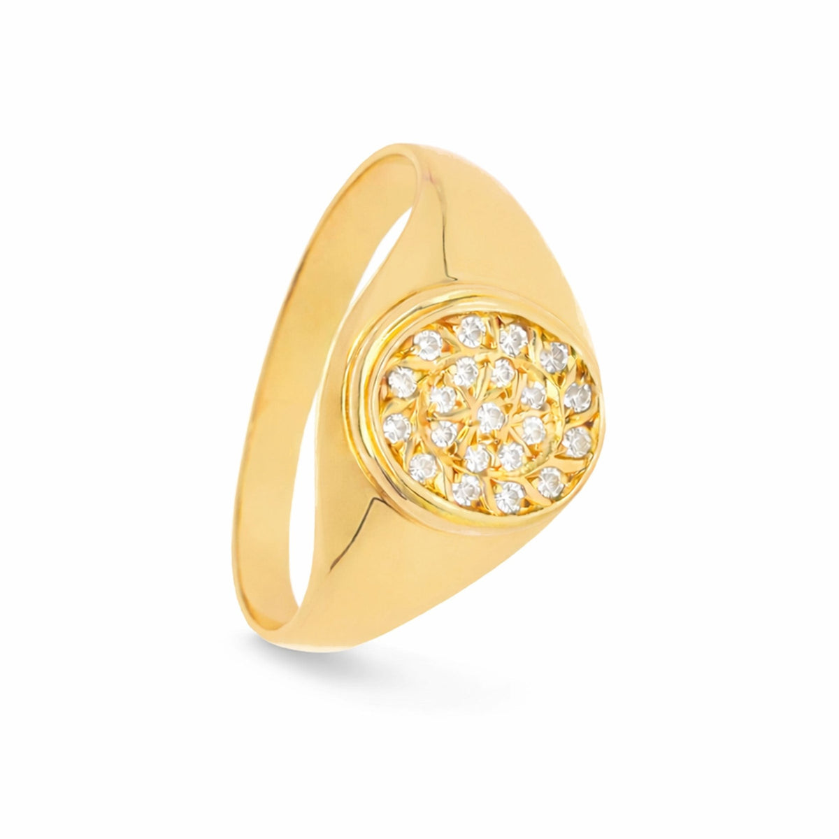 Anillo de mesa en oro 19kl con zirconias (T29) - Gold Store Premium