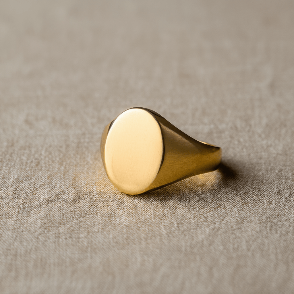 Anel Mesa Oval em Ouro 19kl (T26) - Loja do Ouro