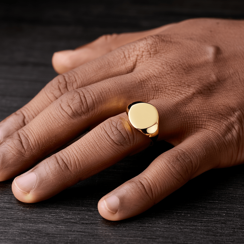 Anel Mesa Oval em Ouro 19kl (T26) - Loja do Ouro