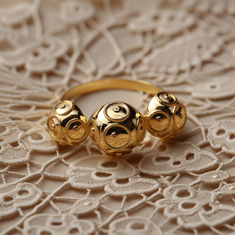 Anel Mouraria em Prata Dourada - Loja do Ouro