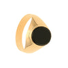 Anel Oval em Ouro com Pedra Onix (T23) - Loja do Ouro