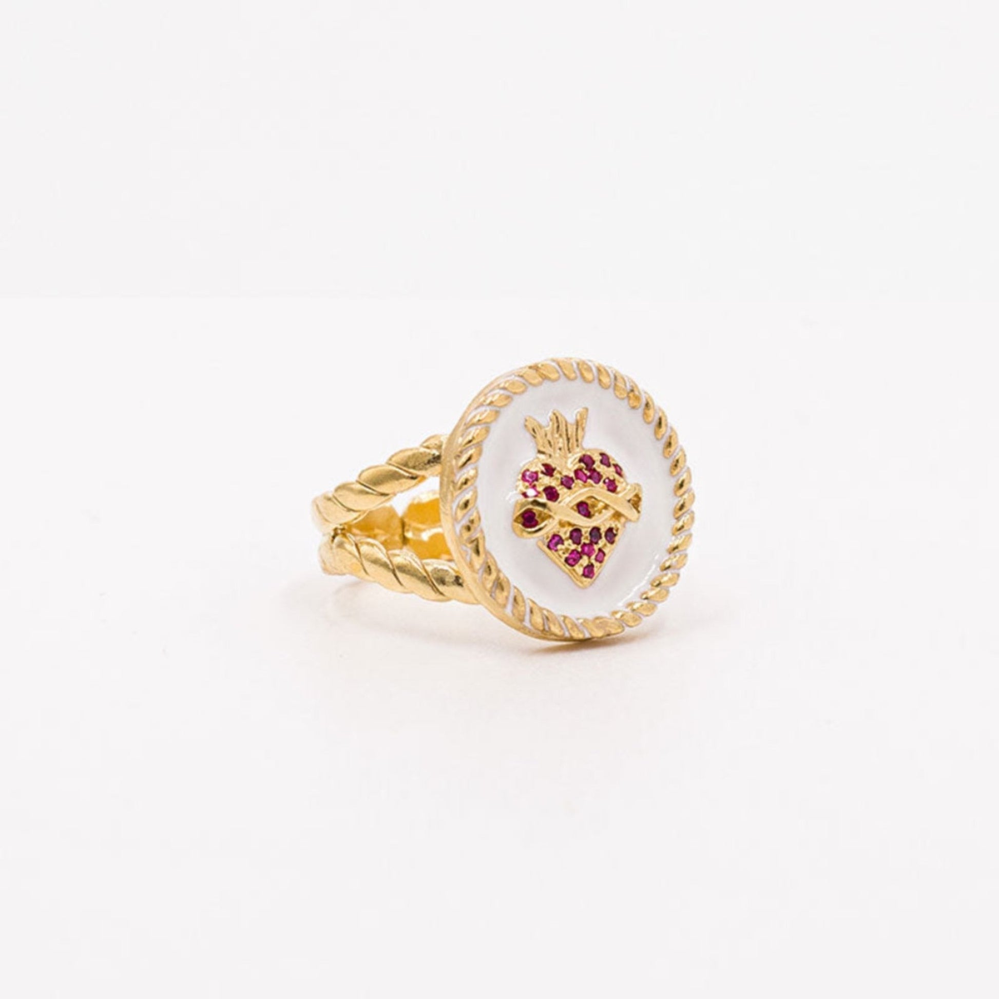 Anel Prata Dourada Royal Vaticano - Loja do Ouro