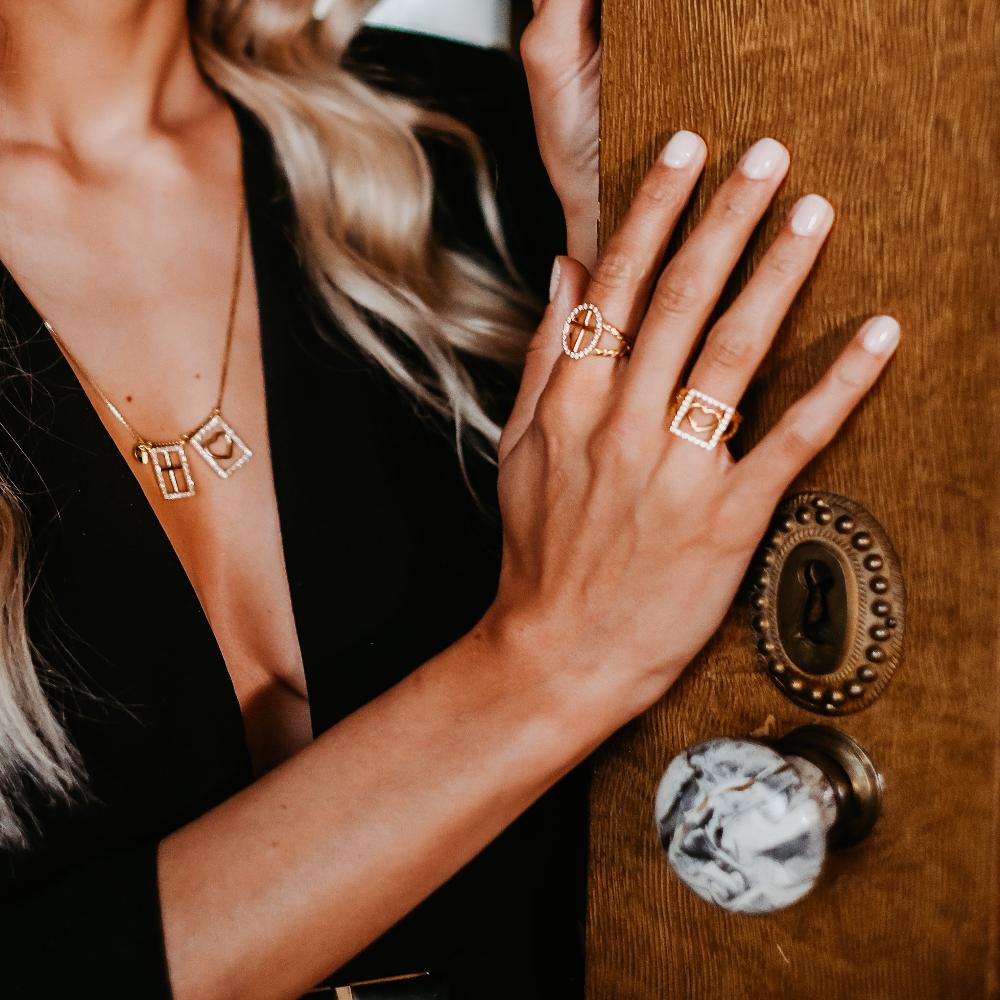 Anel Prata Heart Believe com Coração e Zircónias - Loja do Ouro