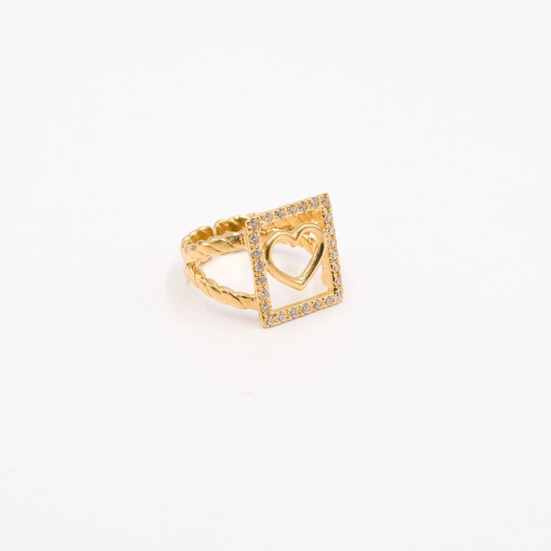 Anel Prata Heart Believe com Coração e Zircónias - Loja do Ouro