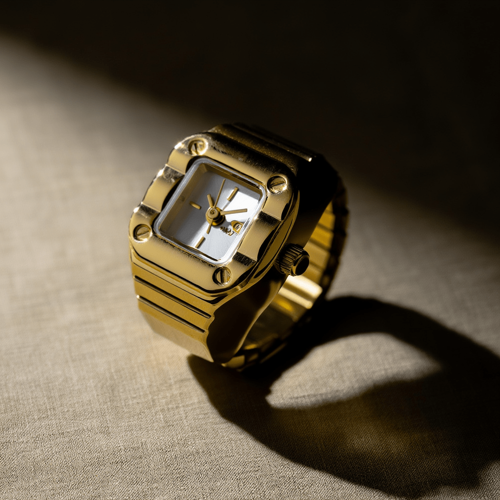 Anel Relógio Tempoa Dourado - Loja do Ouro