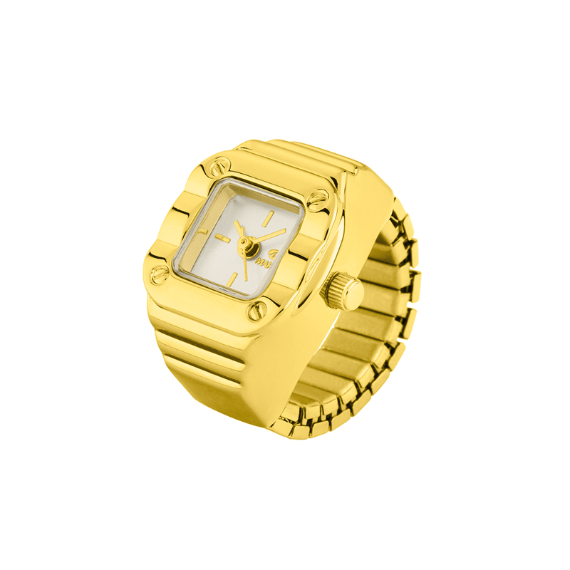 Anel Relógio Tempoa Dourado - Loja do Ouro