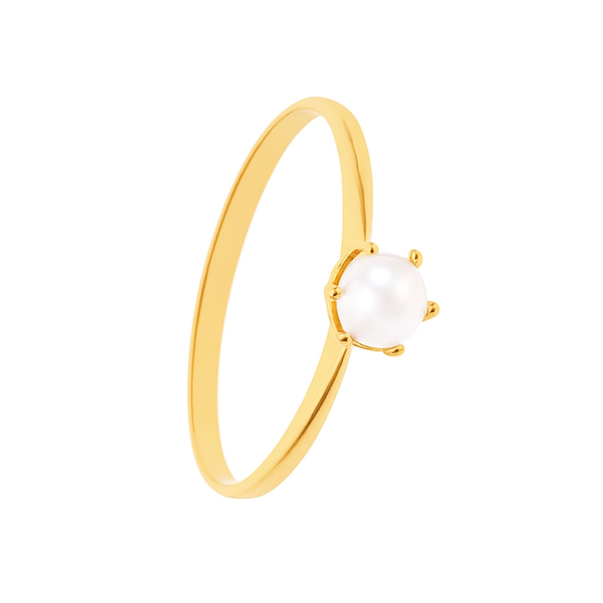 Anel Solitário em Ouro 19kl com Pérola (T19) - Loja do Ouro