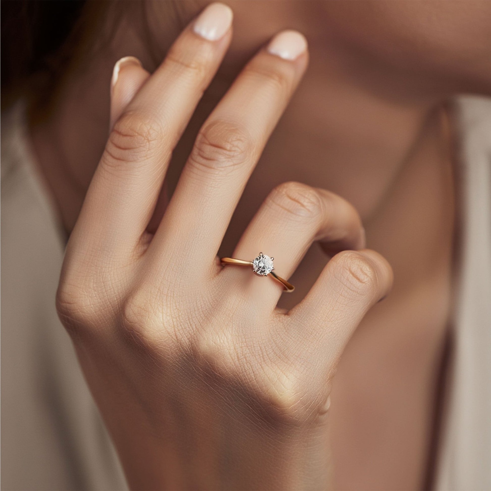 Anel Solitário em Ouro 19kl com Zirconia (T10) - Loja do Ouro