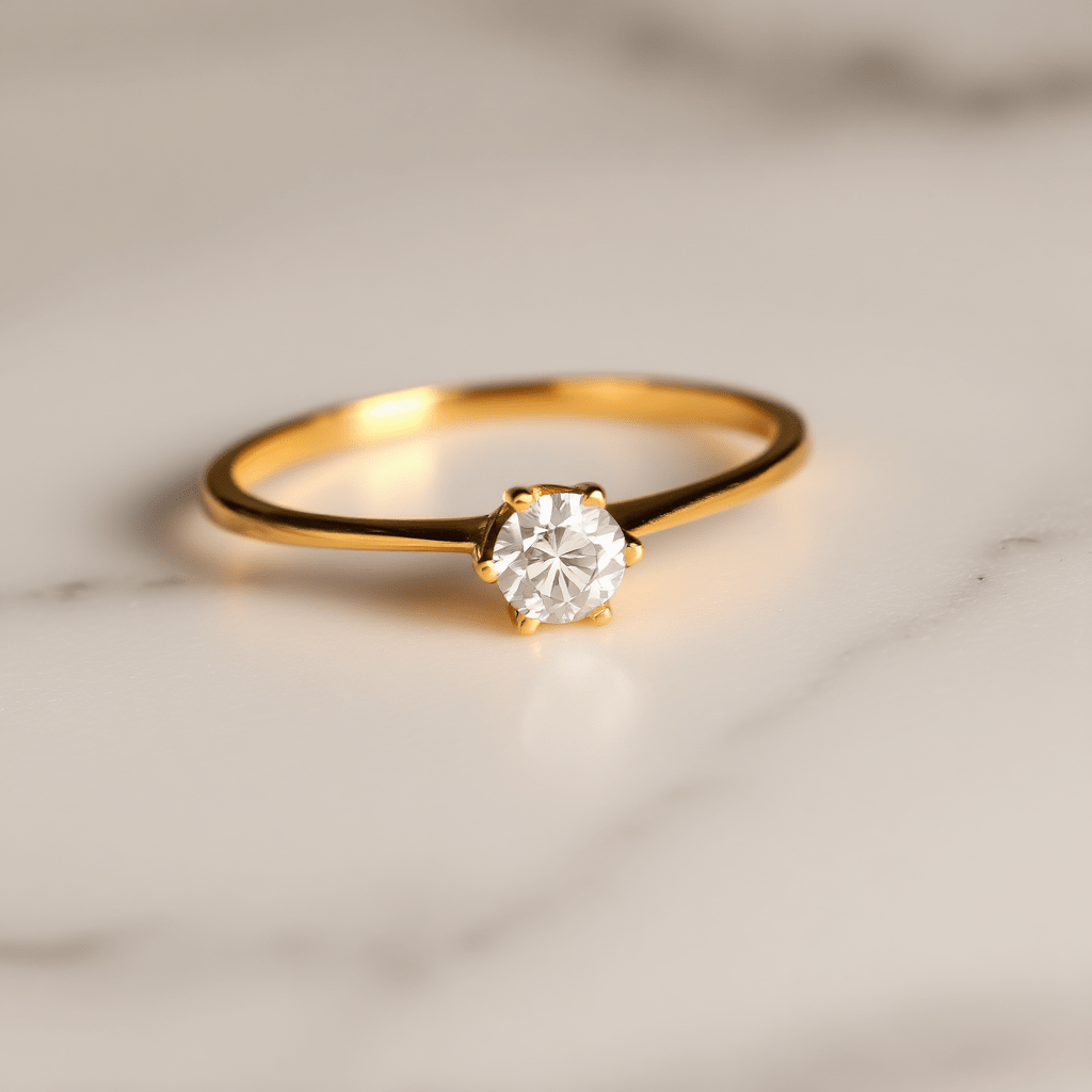 Anel Solitário em Ouro 19kl com Zirconia (T12) - Loja do Ouro