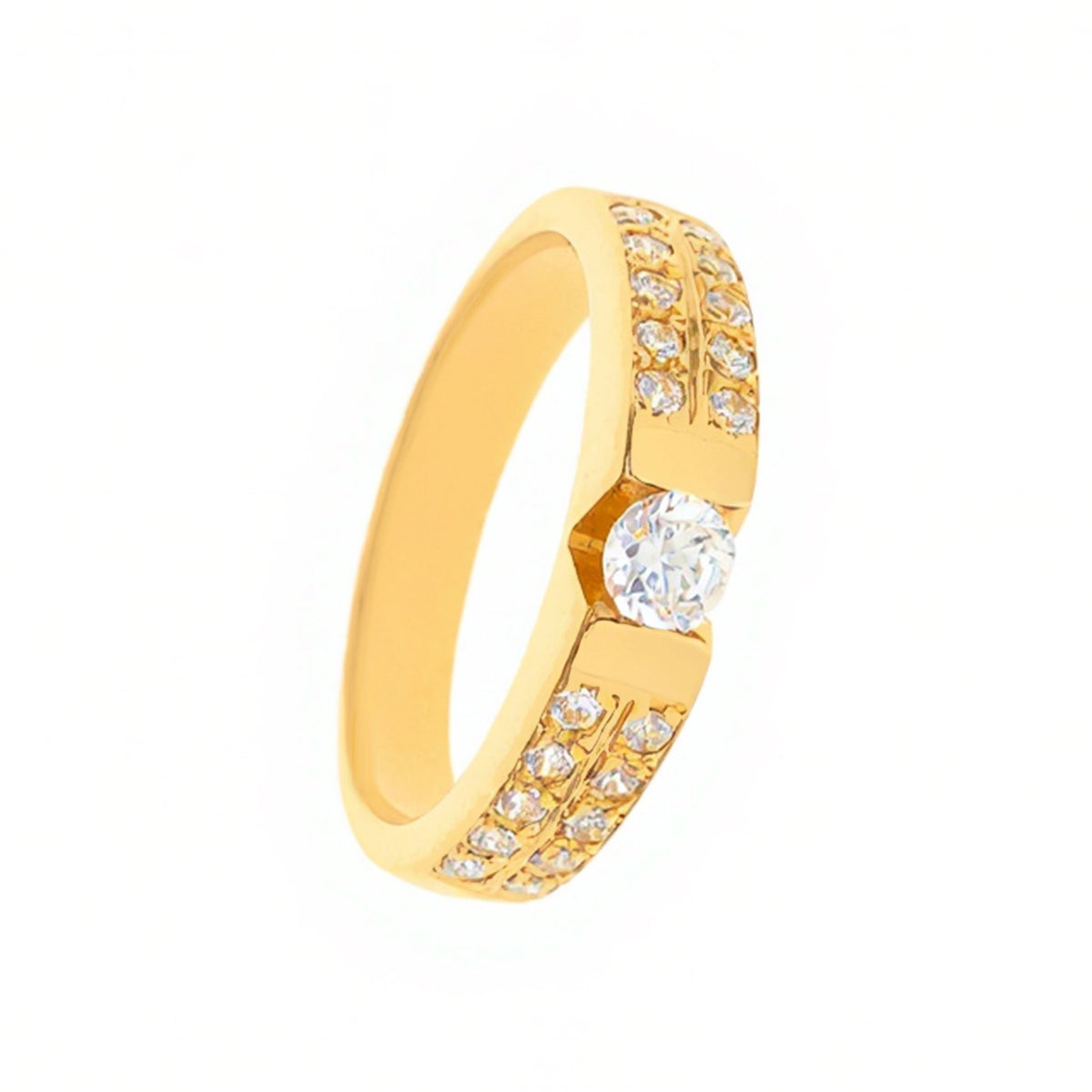 Anillo solitario en oro 19kl con circonia (T16) - Gold Store Premium