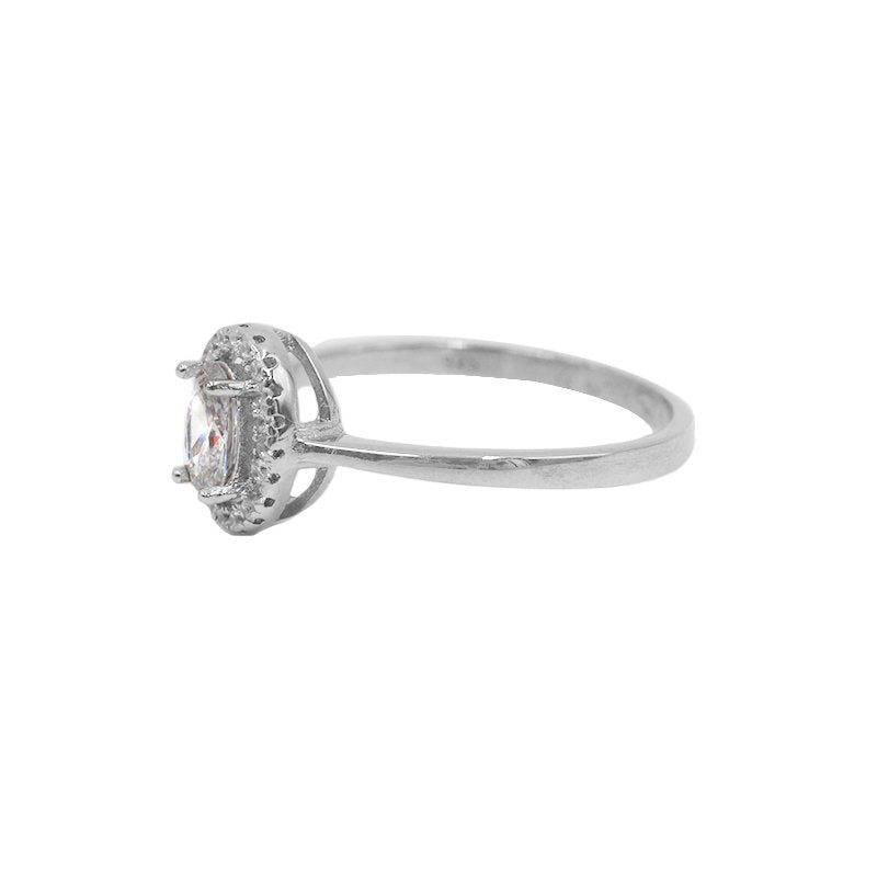 Anel Solitário Lady Beauty Com Zircónias em Prata - Loja do Ouro