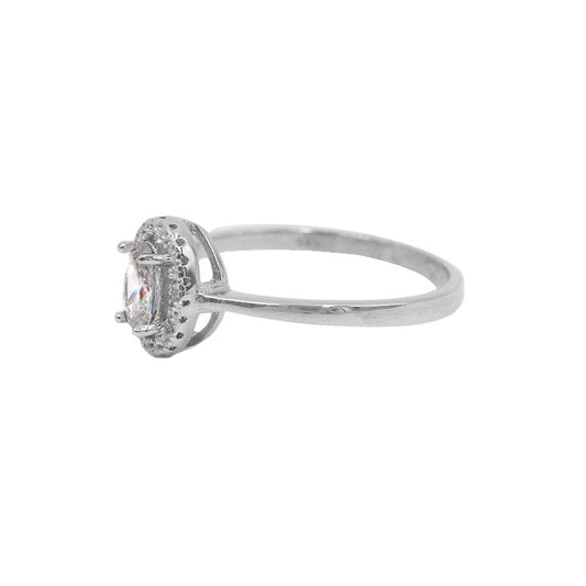 Anel Solitário Lady Beauty Com Zircónias em Prata - Loja do Ouro