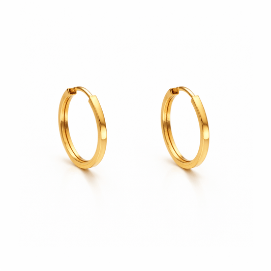 Argolas Achatadas em Ouro 19kl (1.6cm) - Loja do Ouro