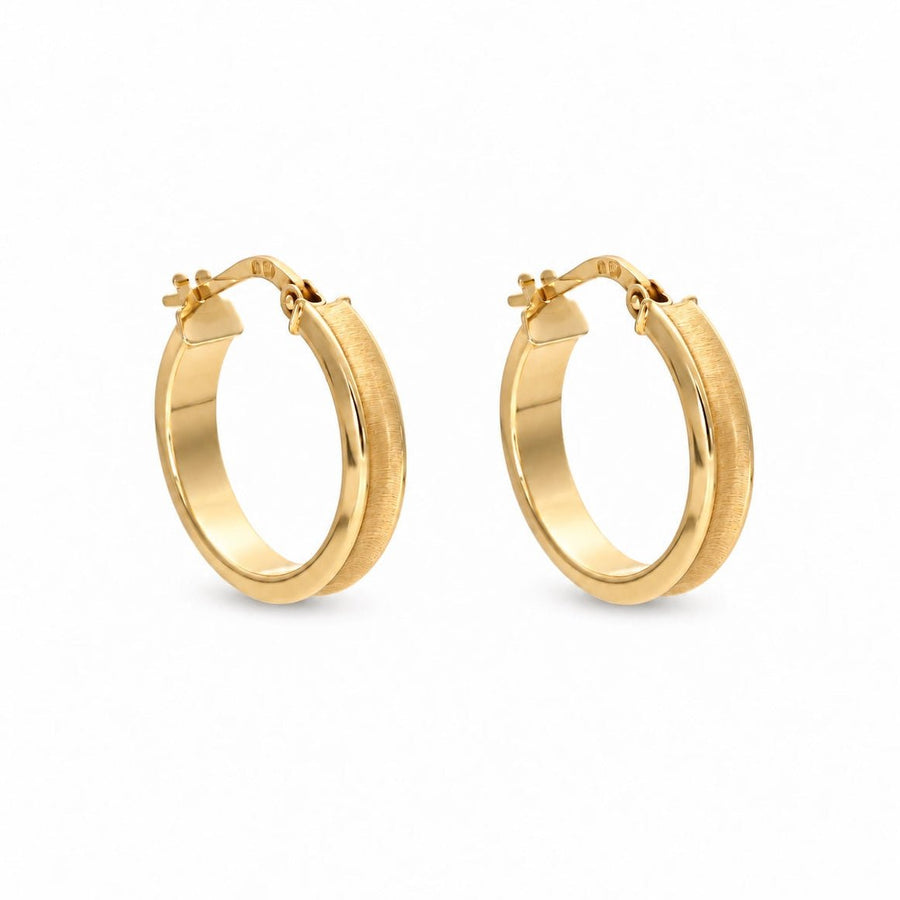 Argolas em Ouro 19kl com Efeito Escovado (1.95cm) - Loja do Ouro
