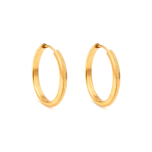 Argolas em Ouro 19kl com Efeito no Aro (2.37cm) - Loja do Ouro