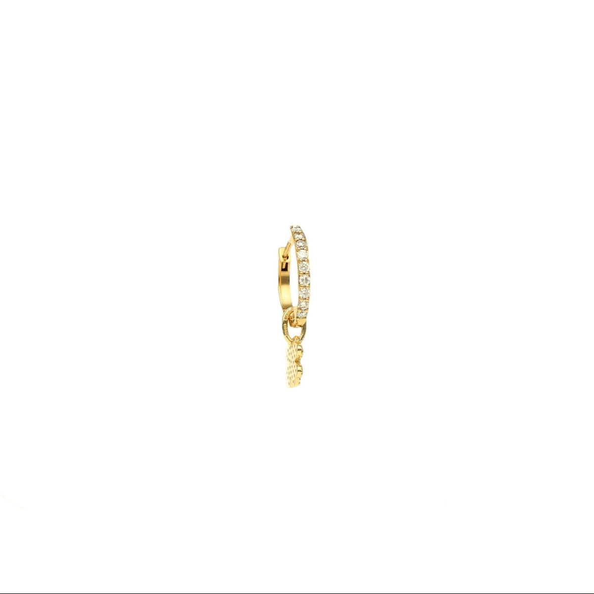 Aros de oro de 19 kl con trébol y circonia (1