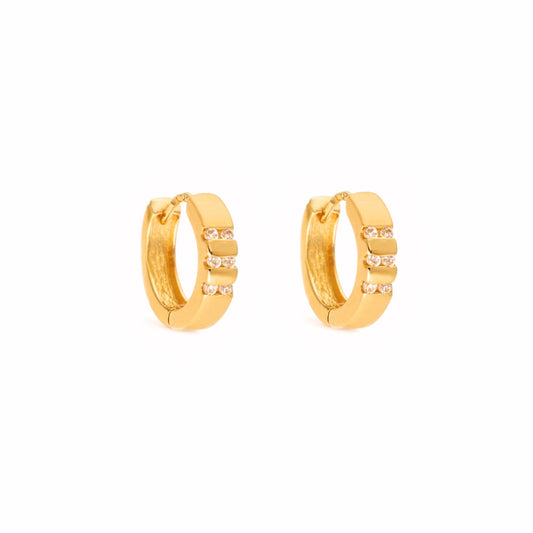 Argolas em Ouro 19kl com Zircónias (1.26cm) - Loja do Ouro