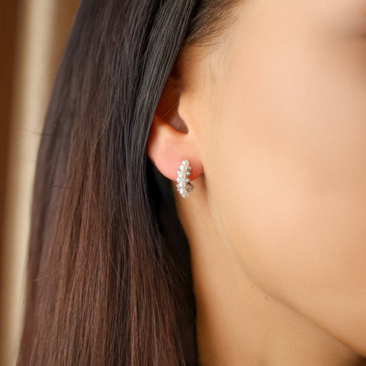 Argolas em Prata com Pérolas e Zircónias - Loja do Ouro