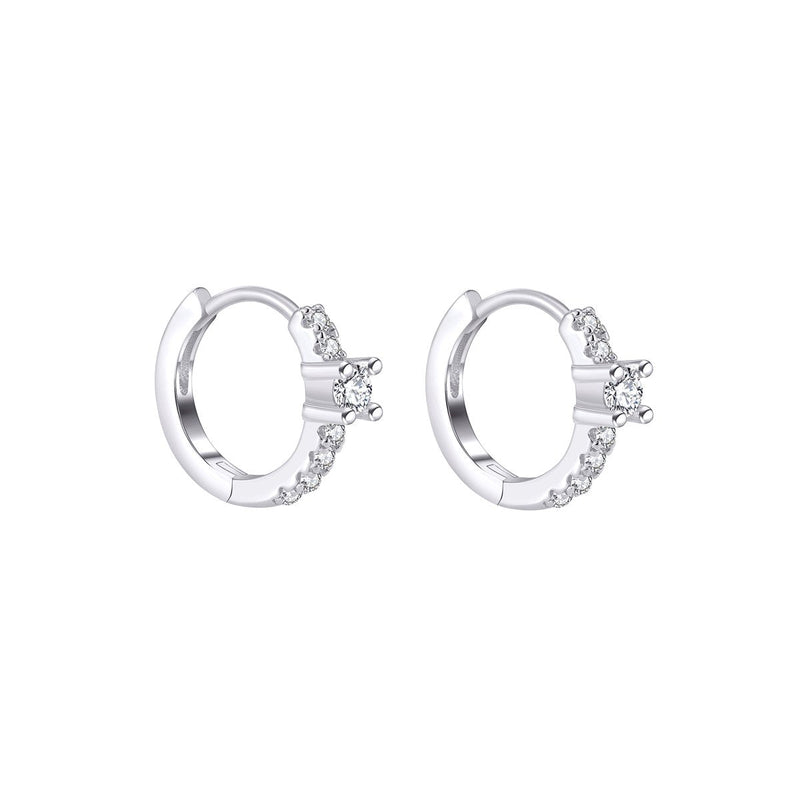 Argolas em Prata com Zircónias (1.1cm) - Loja do Ouro