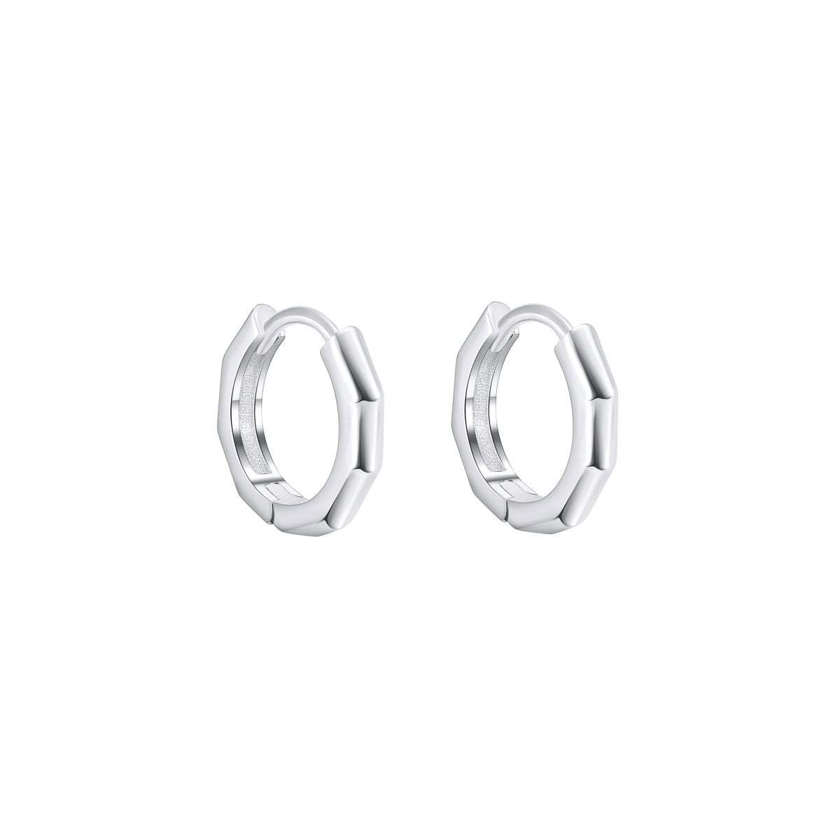 Argolas Facetadas em Prata (1.1cm) - Loja do Ouro