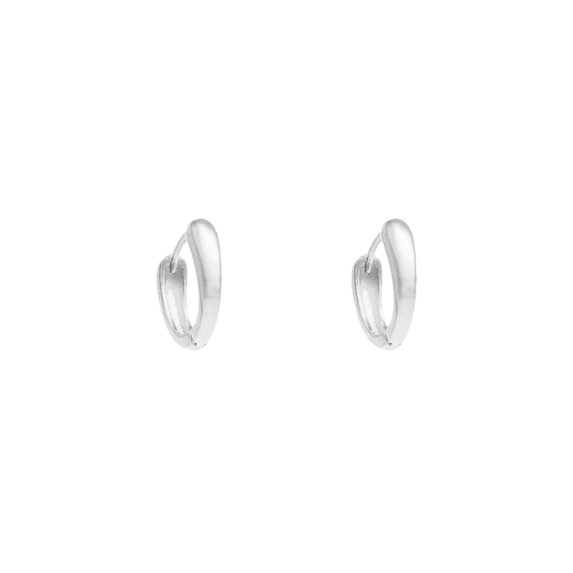 Argolas Ovais em Prata (1.1cm) - Loja do Ouro