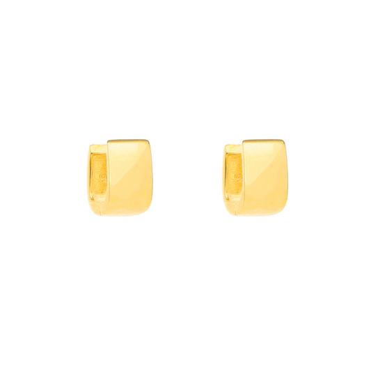 Argolas Quadradas em Prata Dourada (1cm) - Loja do Ouro