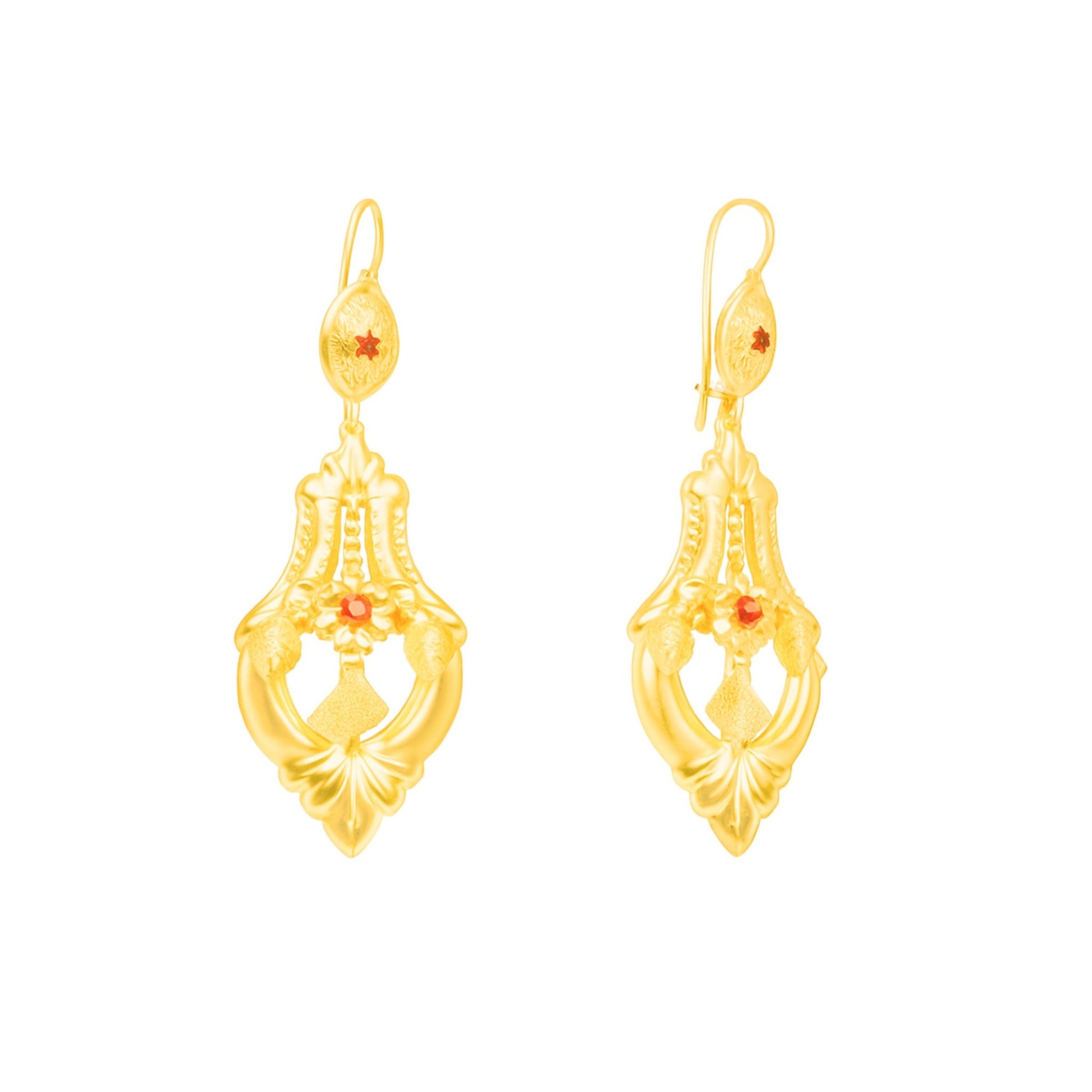 Brincos Alfama em Prata Dourada (7.6cm) - Loja do Ouro