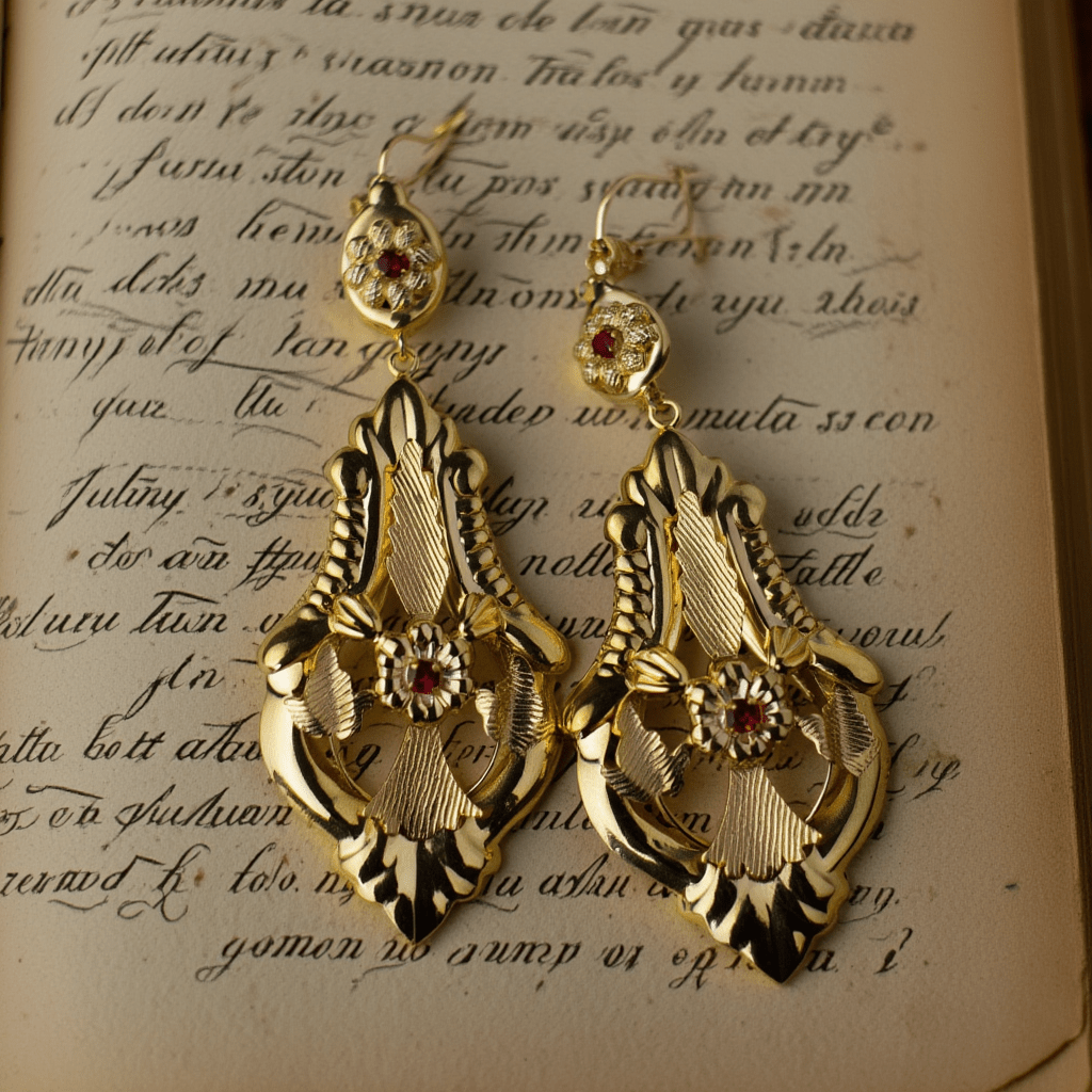 Brincos Alfama em Prata Dourada (7.6cm) - Loja do Ouro