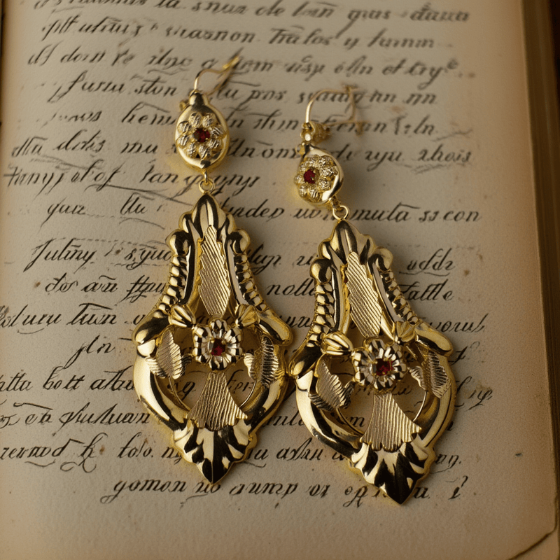 Brincos Alfama em Prata Dourada (7.6cm) - Loja do Ouro