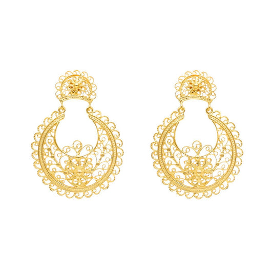 Brincos Arrecadas Modernas em Prata Dourada - Loja do Ouro