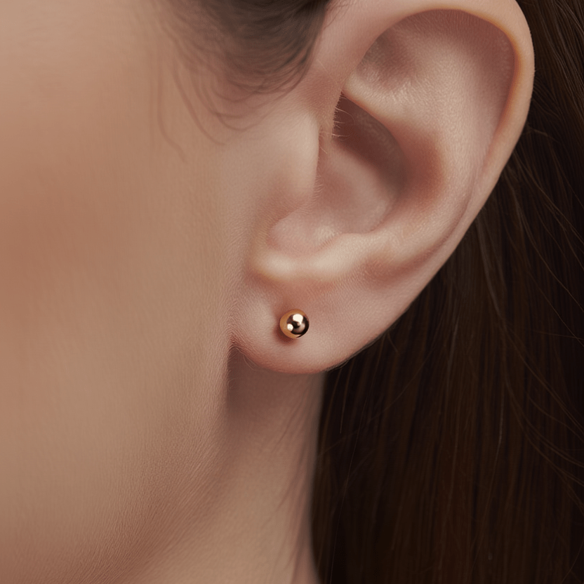 Brincos Bola em Ouro 19kl (7mm) - Loja do Ouro