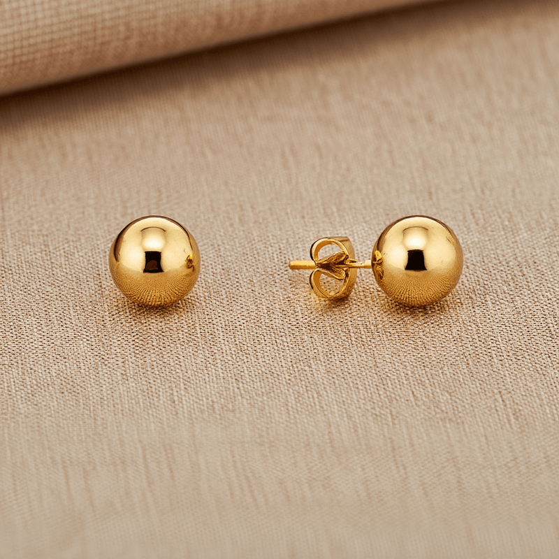 Brincos Bola em Ouro 19kl (7mm) - Loja do Ouro