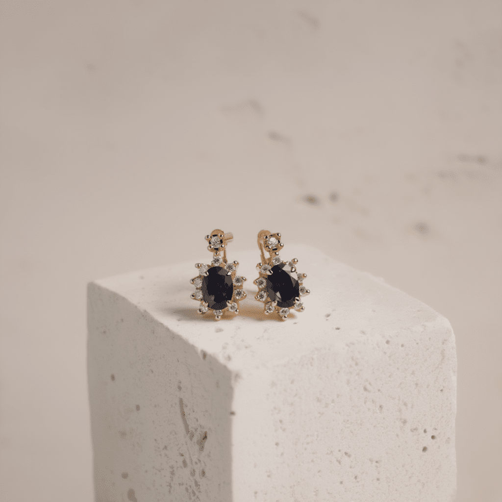 Brincos Chuveiro em Ouro 19kl com Topazios e Zirconias - Loja do Ouro